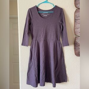 Pact Fit and Flare 3/4 Sleeve Dress